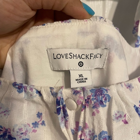 XL LOVESHACKFANCY X Target Amalie Ruffled Tiered Floral Dress Blue Purple - Picture 5 of 5